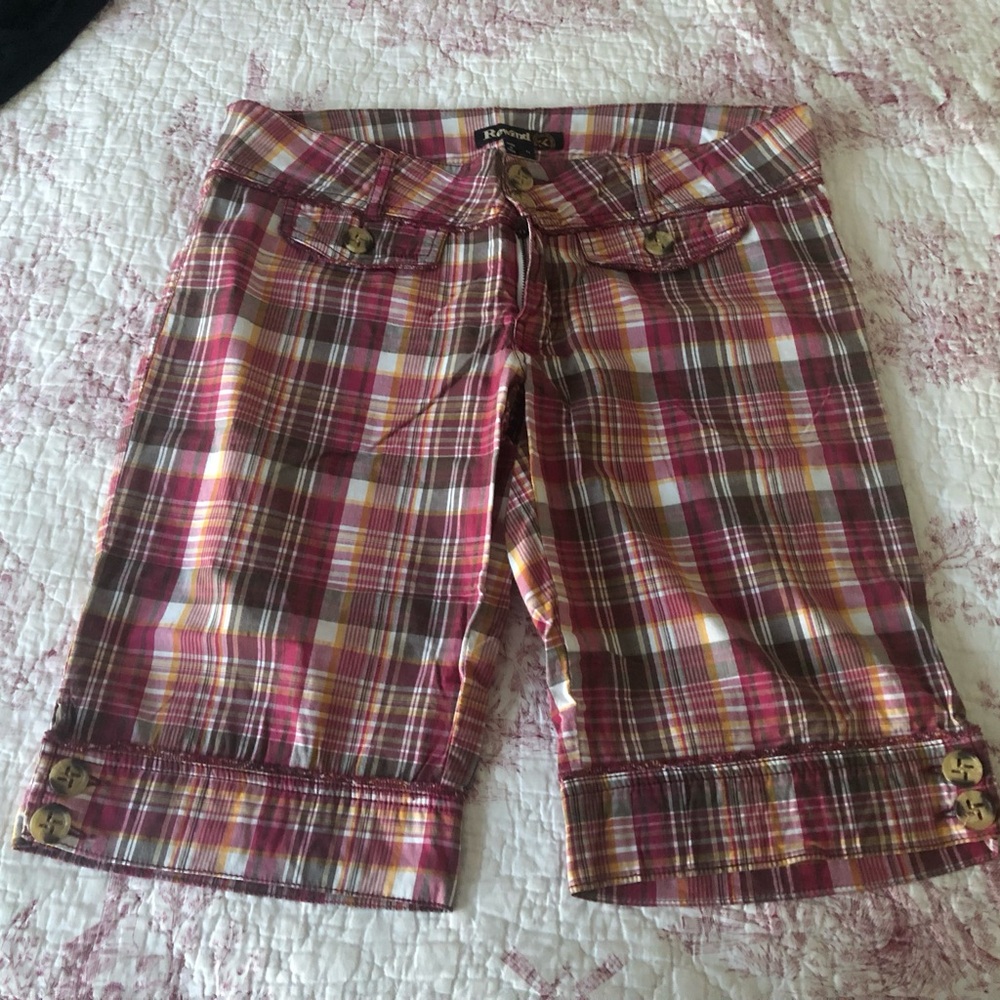 Rewind Multicolor Plaid Women's Bermudas